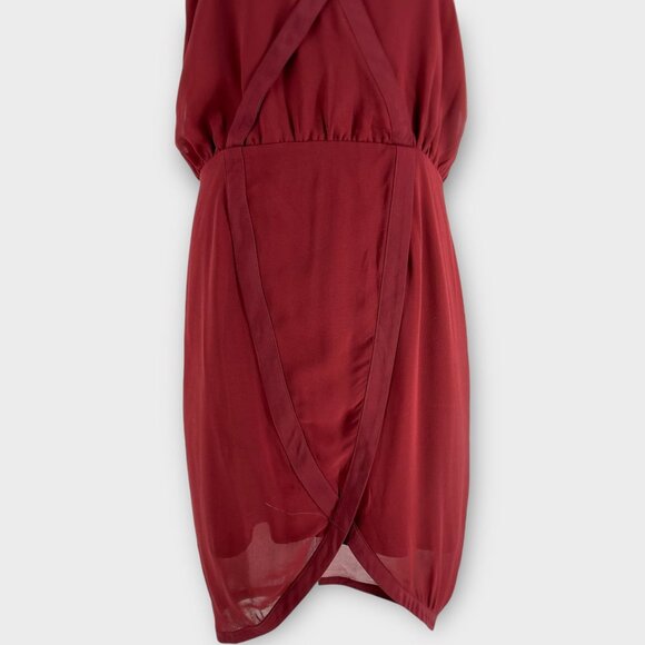 Keepsake The Label Curious Sheer Cocktail Dress Halter Red Sleeveless Wrap XL - Picture 7 of 15